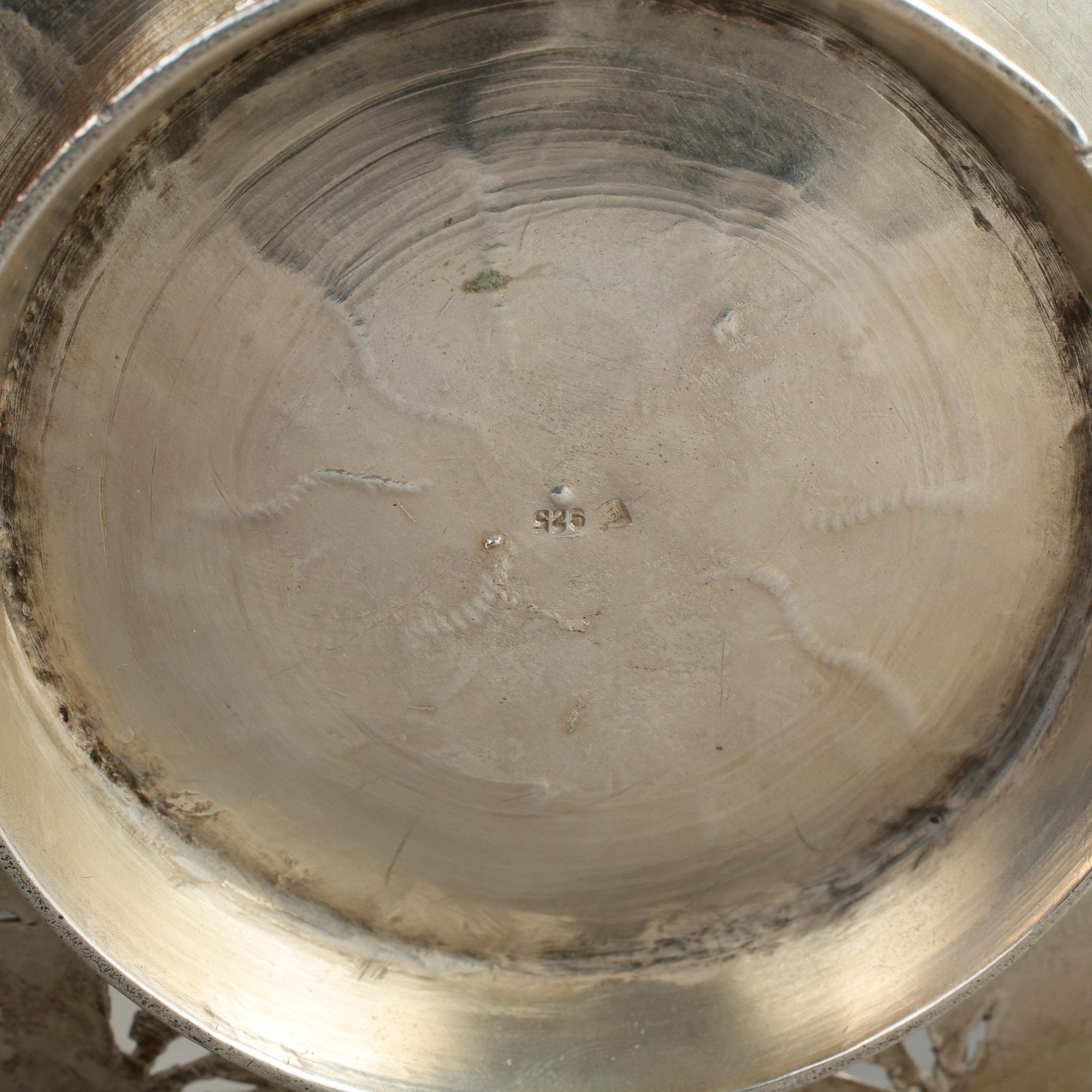 PARTI SILVER, 4 DELAR. Bl a GAB, Stockholm 1936. Vikt ca 646 gram.