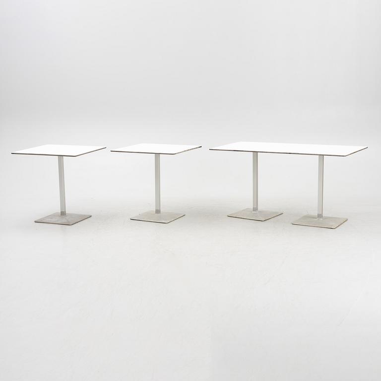 Café tables, 3 pcs, Blå Station Åhus, designed by Mattsson Borselius, 2011.