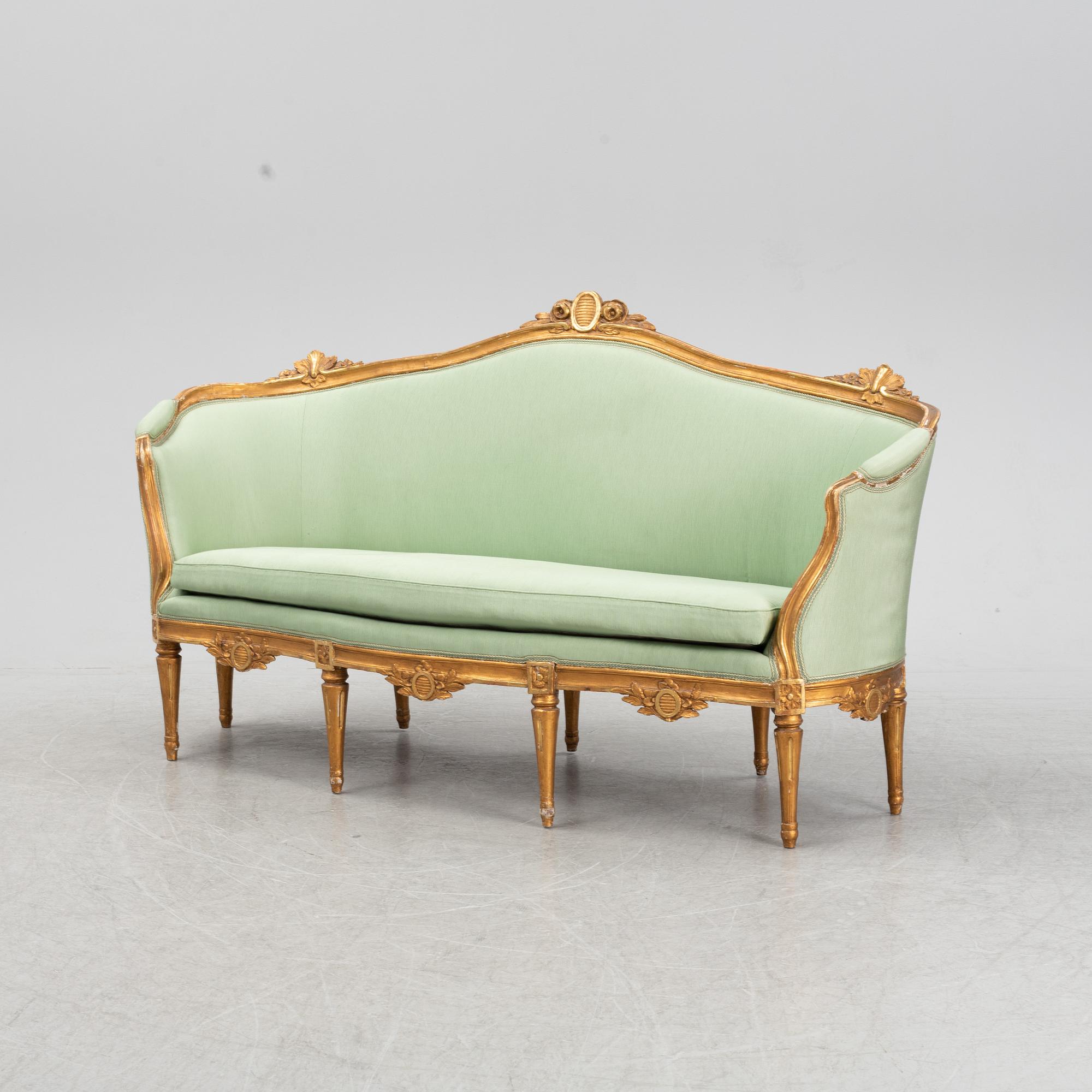 Soffa, Gustavianskt stockholmsarbete, sent 1700-tal.