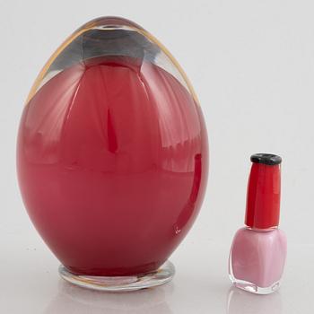 Erik Höglund, glasskulpturer, 2 st, signerade Strömbergshyttan,.