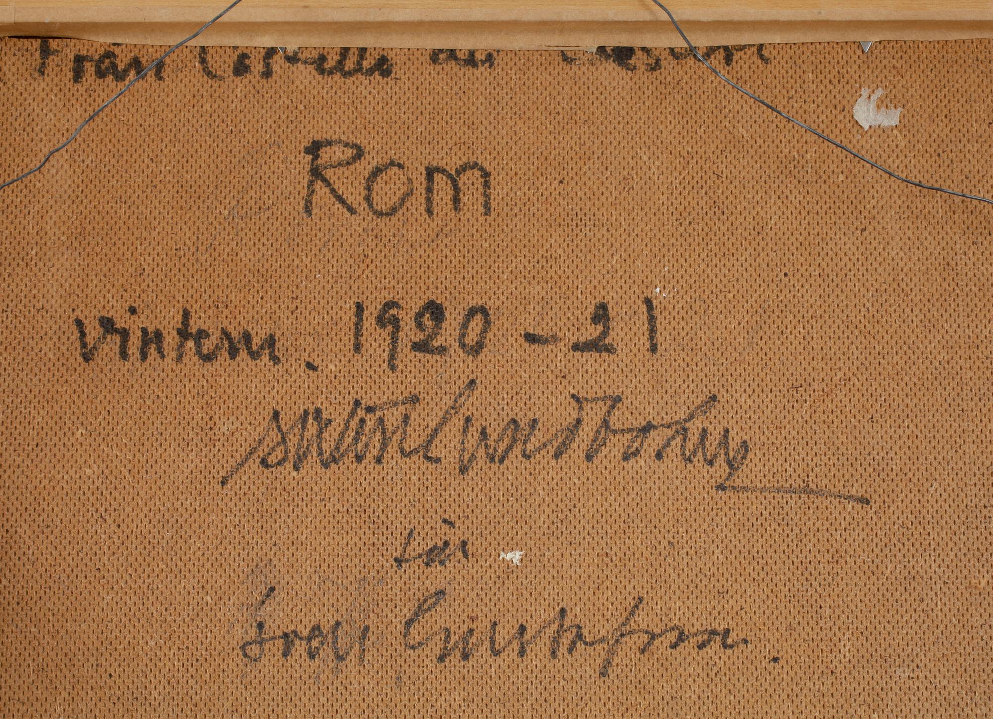 SIXTEN LUNDBOHM, oljemålning på pannå. Monogramsignerad.
