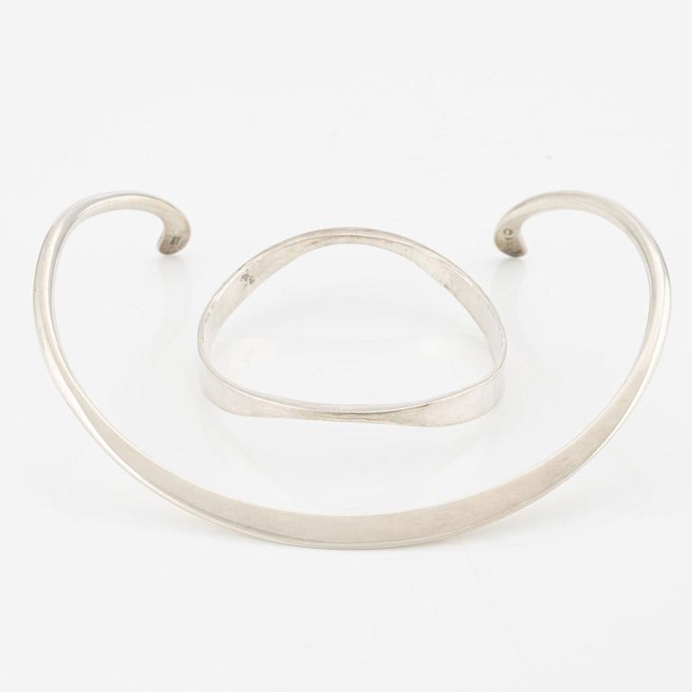 Collier och armband sterlingsilver, collier Georg Jensen.