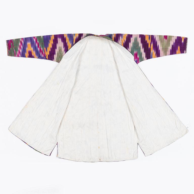 A silk Ikat Chapan, Central Asia, 1880s.