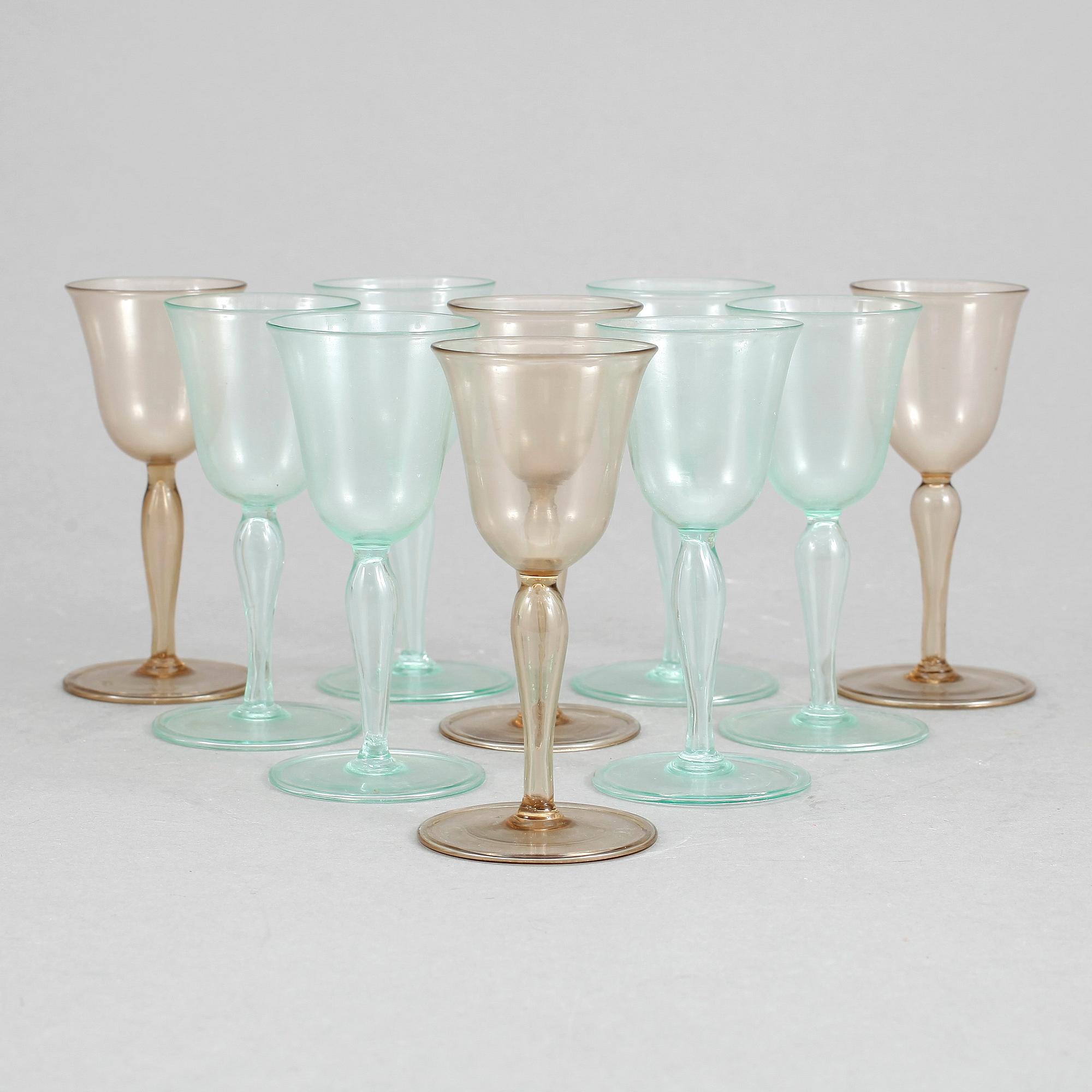 GLAS, 10 stycken, Cappelin, Murano.