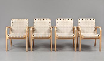 KARMSTOLAR, 4 st, "nr 45" Alvar Aalto, Artek.