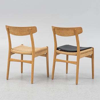 Hans J. Wegner, stolar, 6 st, modell CH-23, för Carl Hansen & Søn, Danmark, 2017.