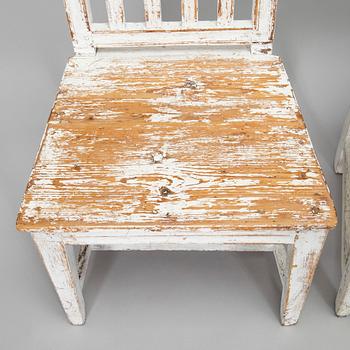 Stolar, 6 st, snarlika, sengustavianska, 1800-talets första hälft.