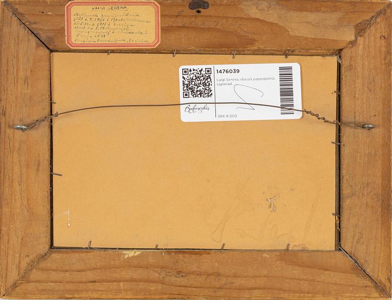 Luigi Serena, oil on paper-panel, signed.
