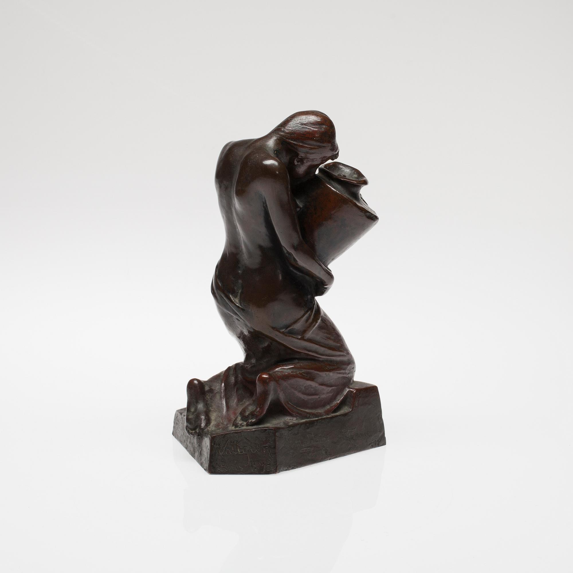 VILLE VALLGREN, skulptur, brons, signerad, märkt Paris och daterad 1892.