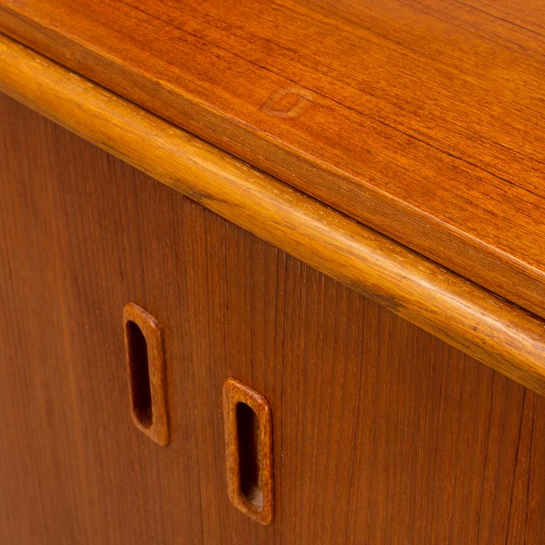 A taek veneered bookcase, 1950's/60's.