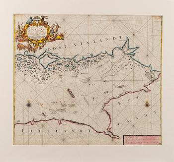 A NAUTICAL CHART, Oost Zee. Early 18th century.