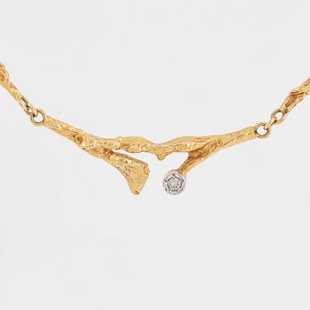 BJÖRN WECKSTRÖM, necklace "Spring dew", bracelet and ring "Diamond pond", 18K gold with eight-cut diamonds.