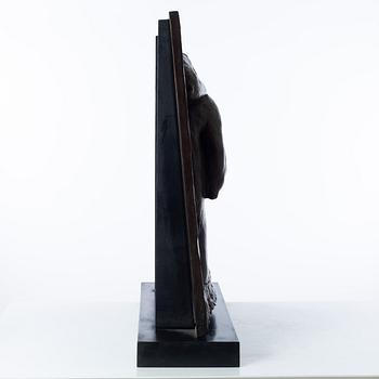 Gudmar Olovson, relief/sculpture. Signed. Numbered. Foundry mark. Bronze, total height 70 cm, length 50 cm.