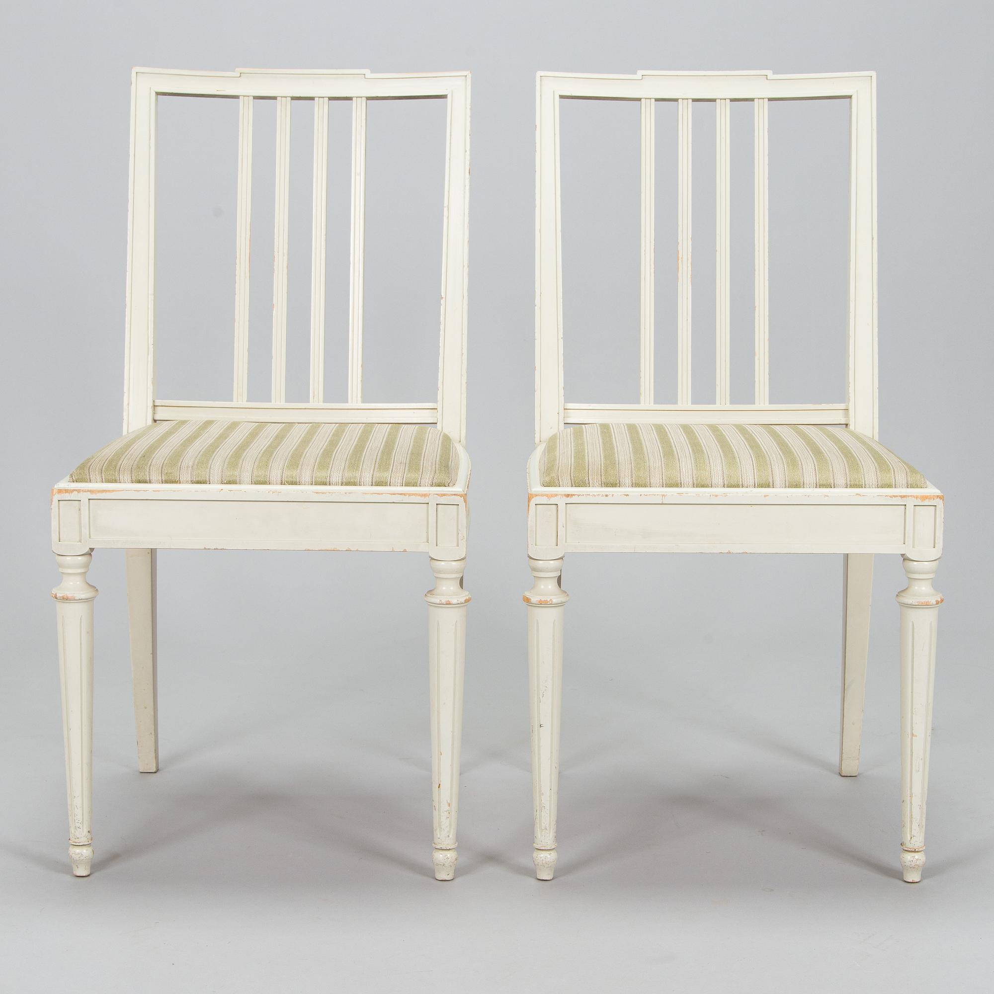 Chairs, 6 pcs, Gustavian style, later half of the 20th century.