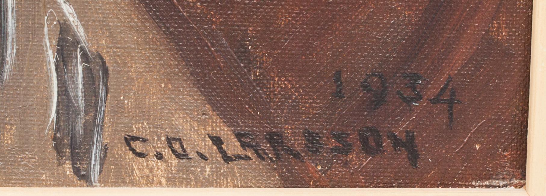 CARL OSCAR LARSSON, olja på pannå, signerad och daterad 1934.