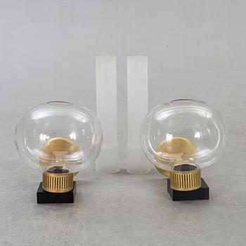 Wall lamps, a pair, 1930s-40s.