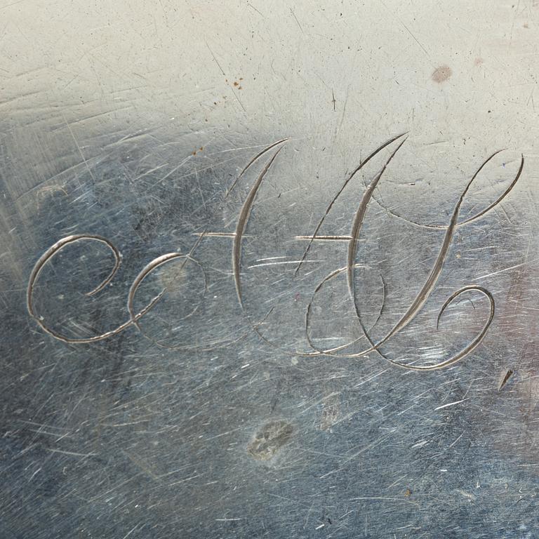 Six 19th century silver boxes.