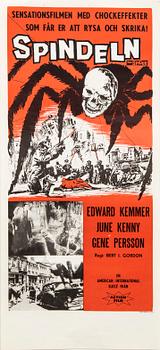 Filmaffisch, "Spindeln/The Spider" Sverige 1958.
