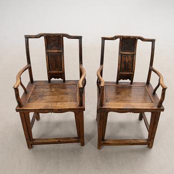 Armchairs, a pair China around 1900.