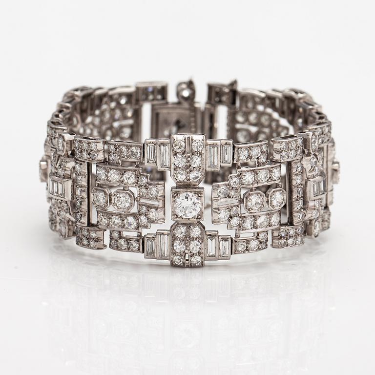 Armband, art deco-stil, platina, diamanter ca 17.85 ct tot.