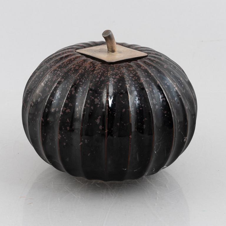 Paul Hoff, a stoneware sculpture / urn with cover, Gustavsbergs studio 1989.
