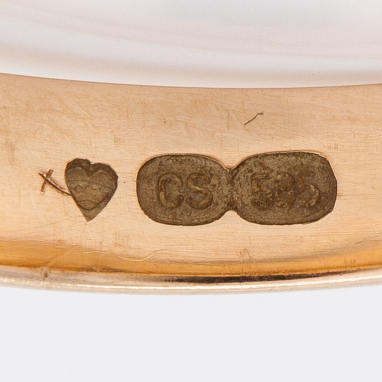 A 14K gold ring with a heart-cut diamond ca 0.16 ct. Sandberg.