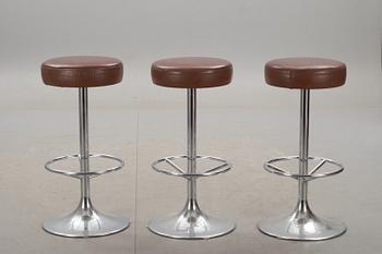 BARSTOLAR, 3 st, Johansson Design, 1900-talets andra hälft.