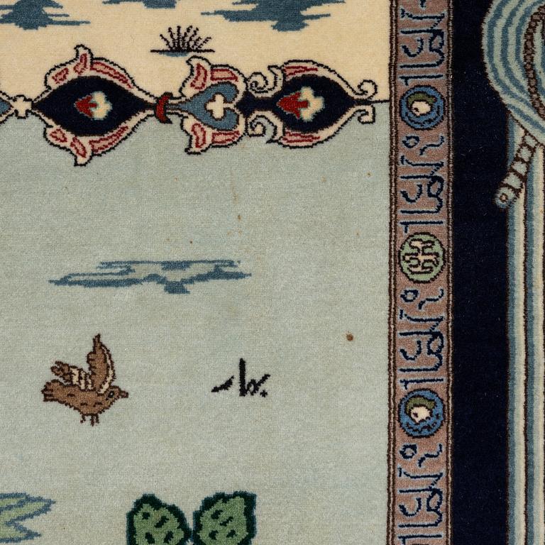 Matta, figural Täbriz, ca 275 x 178 cm.