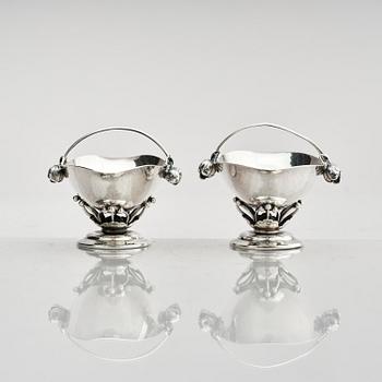 Georg Jensen, a pair of sterling silver sugar/spice jars, model no 235C, Copenhagen, Denmark 1925-1932.