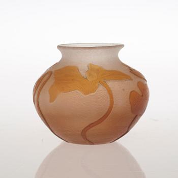 A Karl Lindeberg Art Nouveau cameo glass vase, Kosta.
