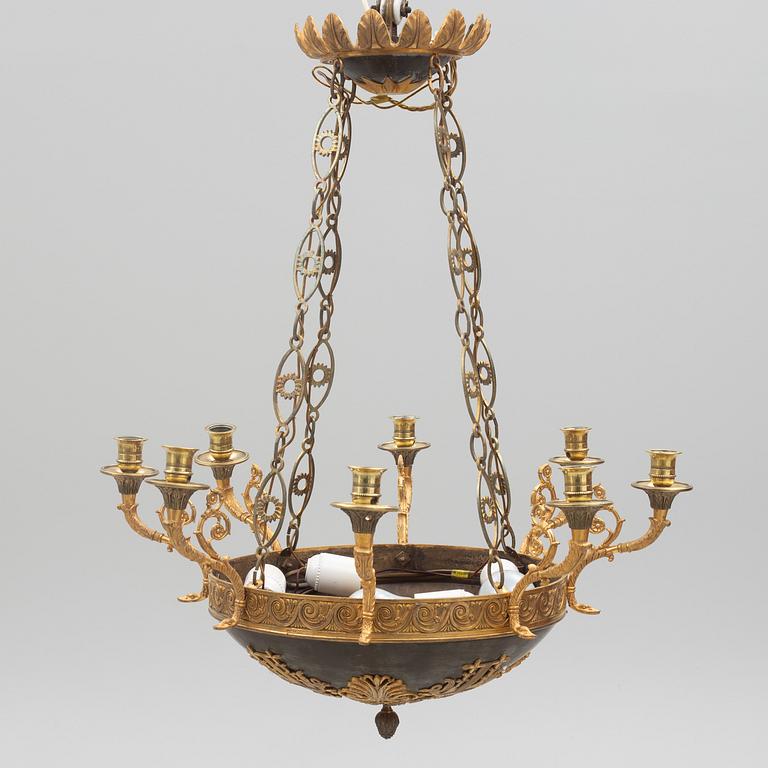 A Karl Johan ceiling lamp, first half of the 19th century.
