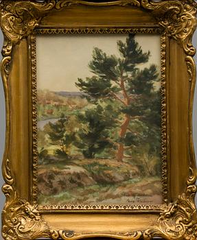 ESA KALERVO, akvarell, signerad och daterad Kuusankoskella 1924.