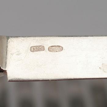 FRUKTKNIVAR, 12 st, silver, PJS, S:t Petersburg (1886-1908), Ryssland. Vikt 477 g.