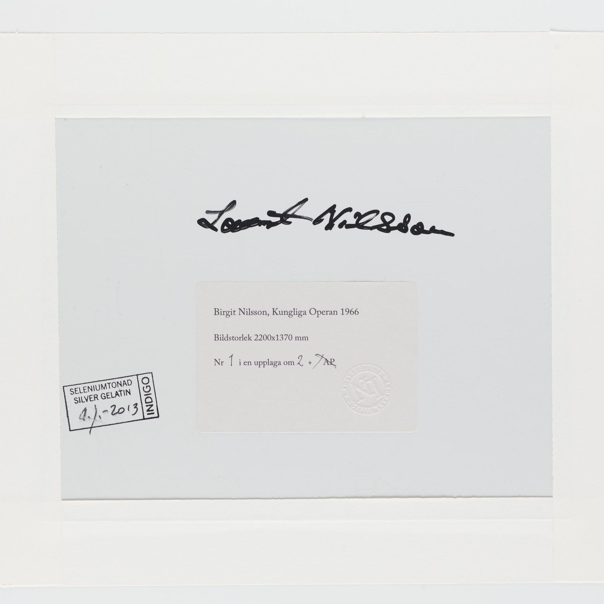 Lennart Nilsson, "Birgit Nilsson, Kungliga Operan, 1966".