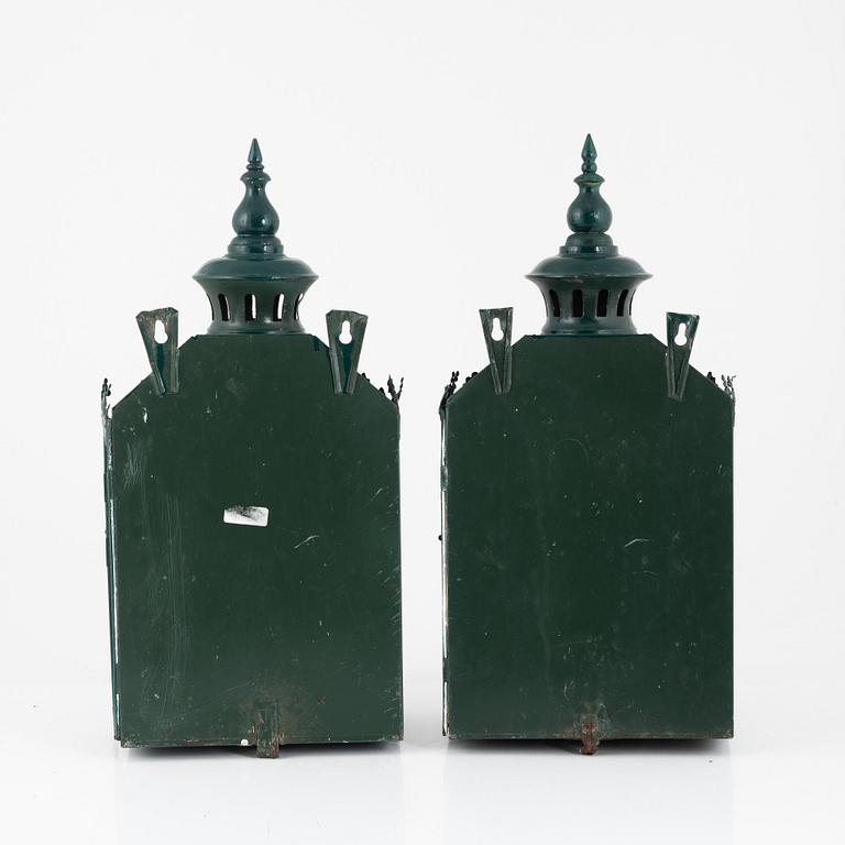 Wall sconces, a pair, circa 1900.