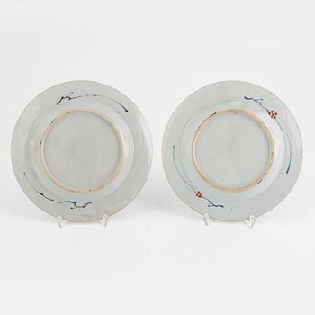 Five porcelain plates, China, Qing dynasty, first half of the 18th century.