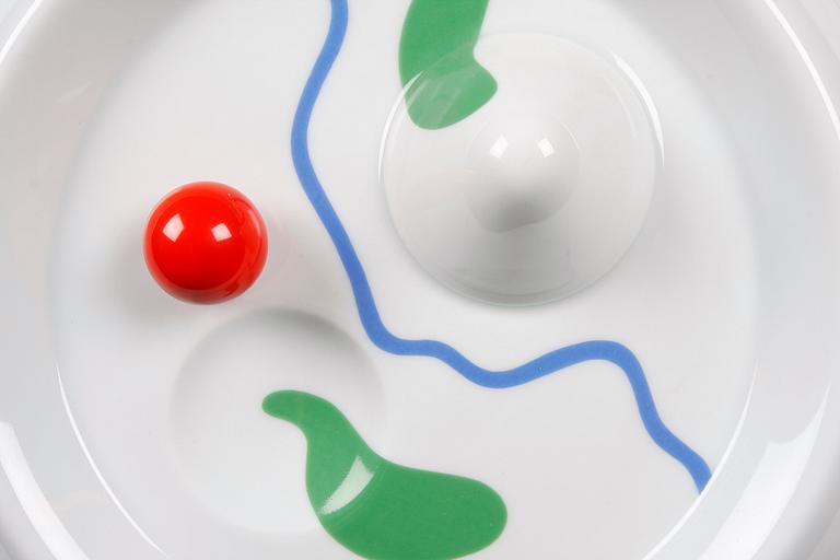 VÄGGPLAKETT, porslin, Herbert Bayer, Rosenthal studio-linie.