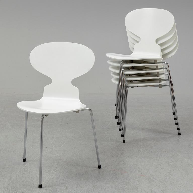 ARNE JACOBSEN, stolar, 6 st, "Myran", Fritz Hansen, Danmark, 2004.
