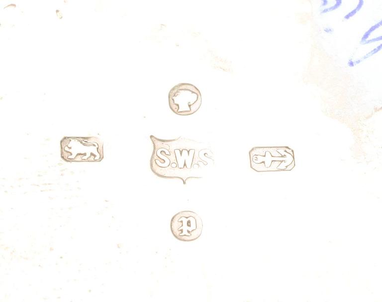 PARTI SILVER, 4 delar, Birmingham, England 1800-talets slut, samt Tyskland. Vikt 530 g.