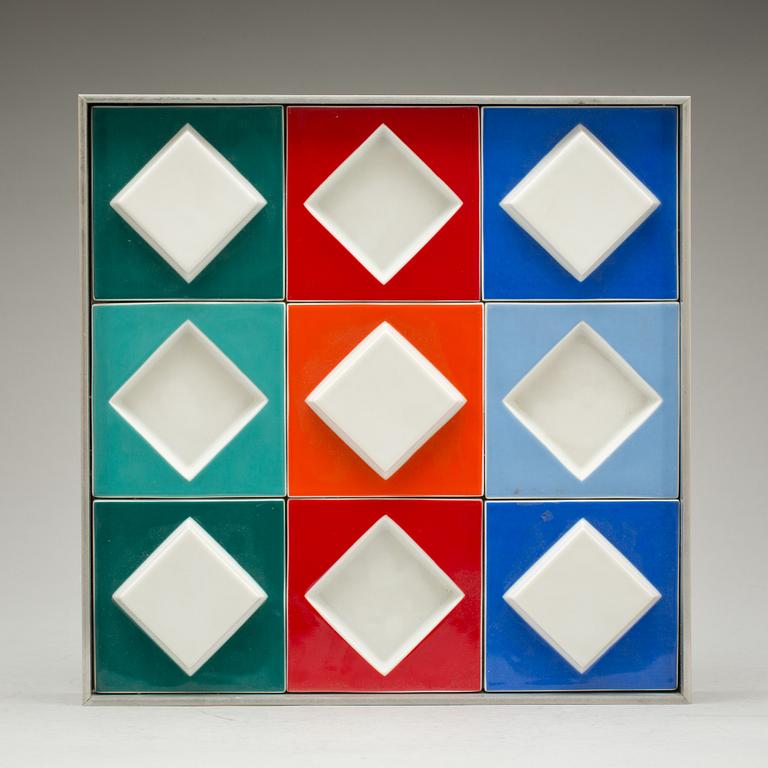 VICTOR VASARELY Relief, porslin, Rosenthal, signerad o numrerad 22/100.