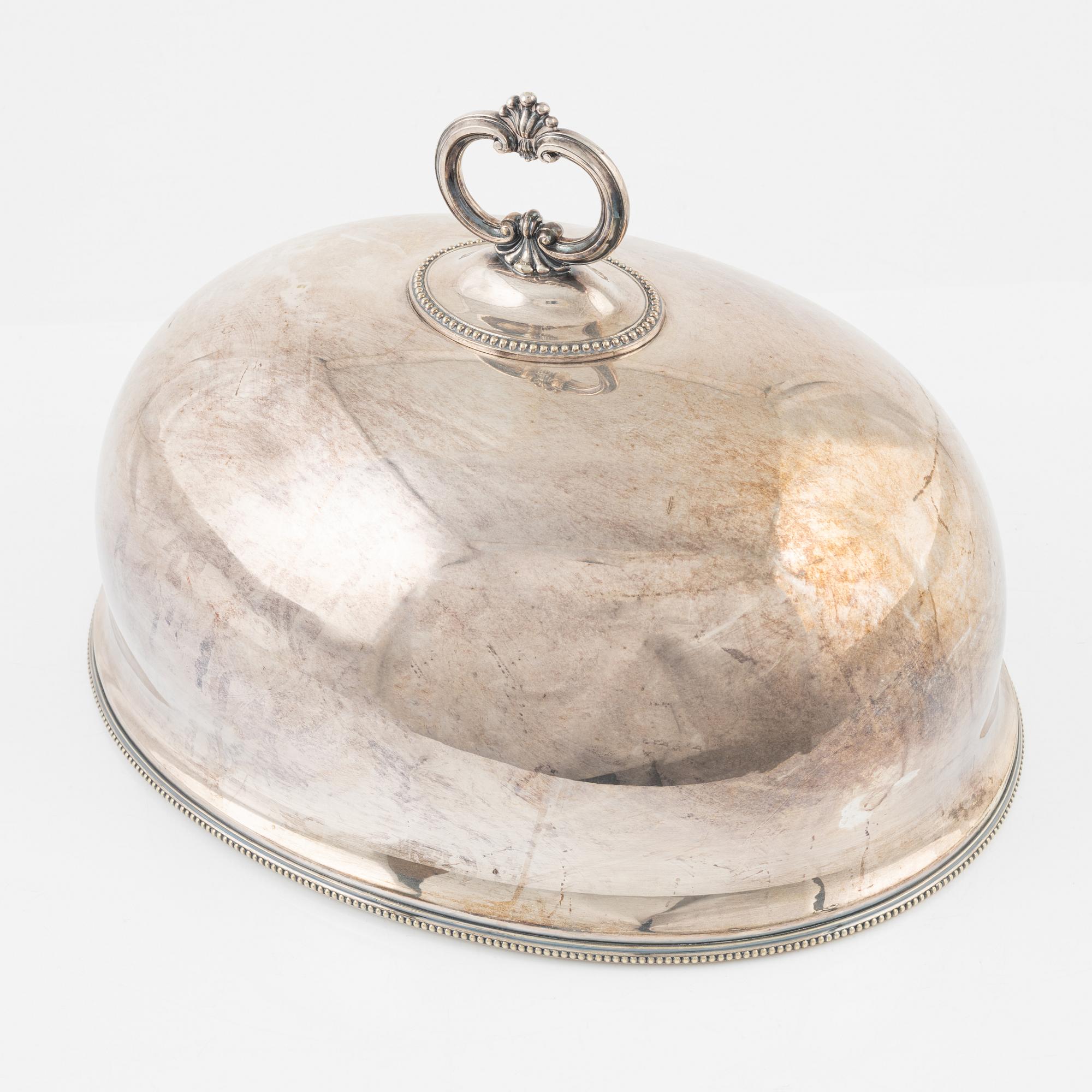 A silver plated cover, England around the year 1900.