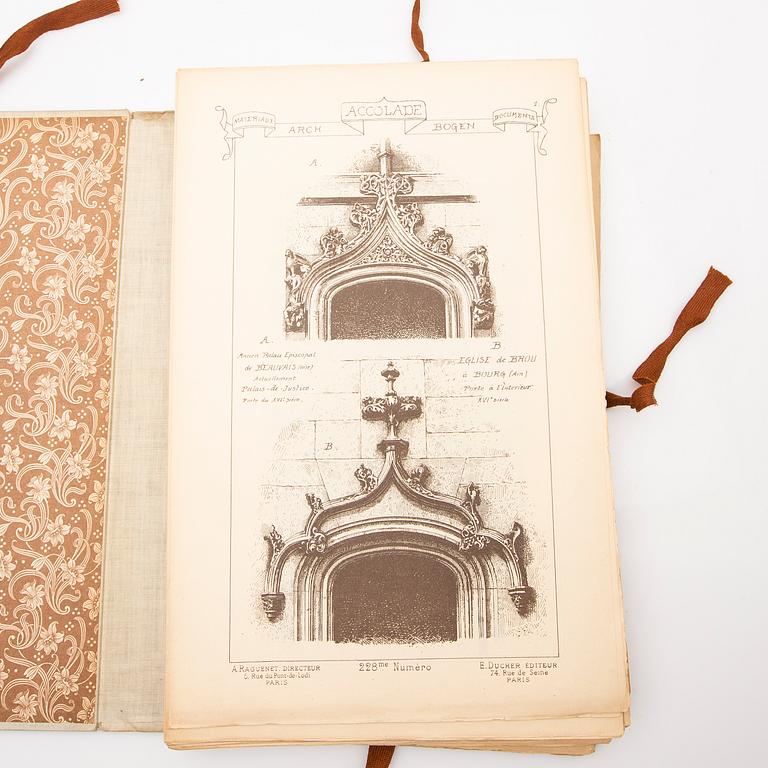 Architectural books, a series, 6 parts, Raguenet, "Matériaux et Documents D'architecture", 1912.