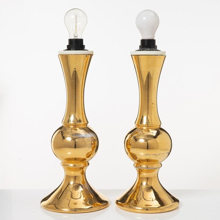 Luxus, bordslampor, ett par, 1970-tal.