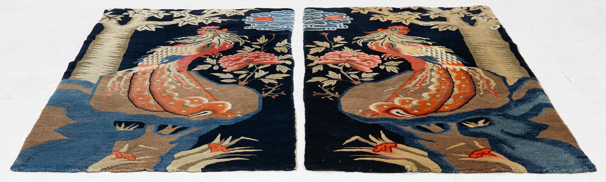 A a pair of semi-antique Baotou, c. 142 x 44 cm.
