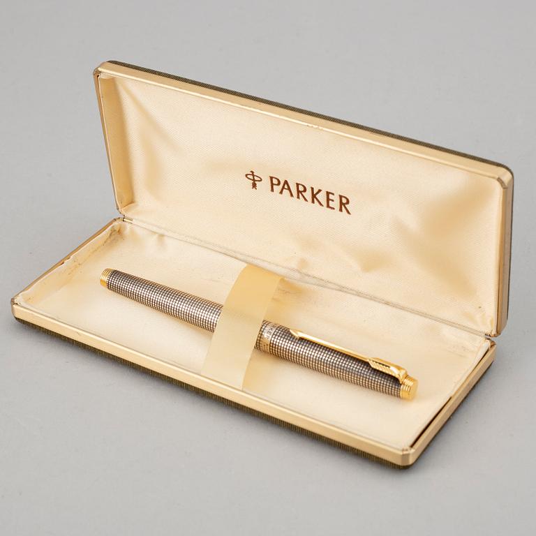 PARKER, a sterling silver fountain pen.