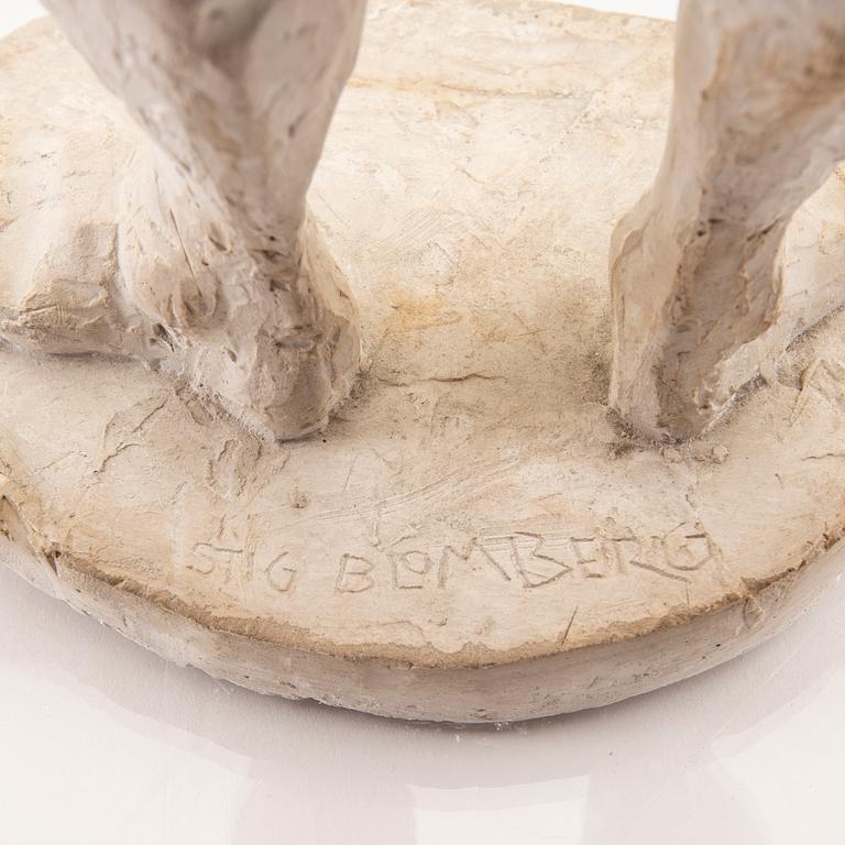 Stig Blomberg, skulptur signerad gips.