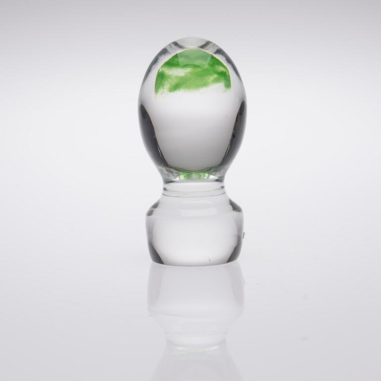 KONSTGLAS / BREVPRESS, 2 st, glas, "Kuukuna", signerade Nanny Still, Riihimäen Lasi.