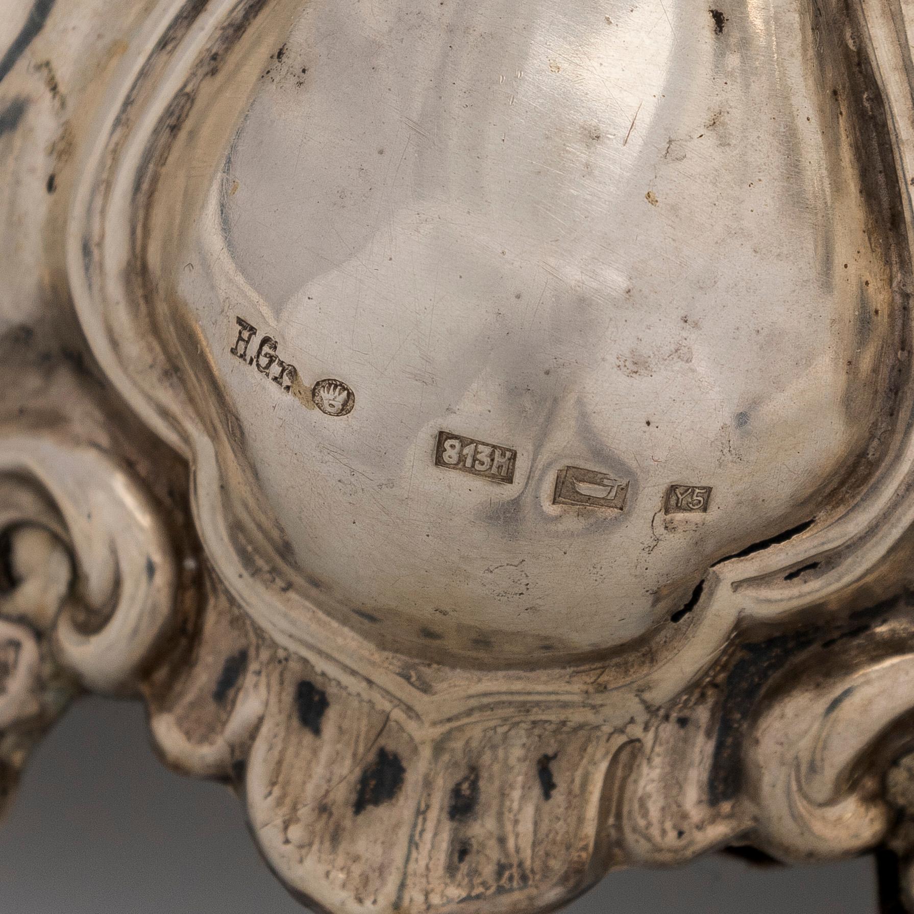 A pair of candelsticks, Finnish import mark by Hugo Grün, Helsinki 1928.