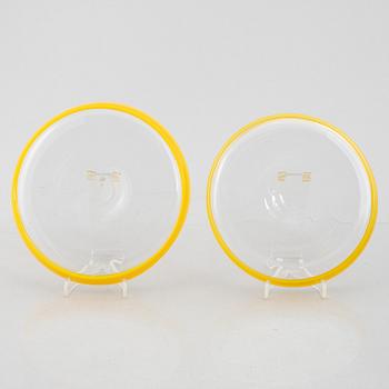 Erik Höglund, glass, seven pieces, Boda.