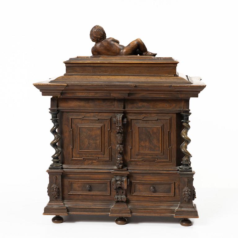 A Baroque style miniature cabinet, 19th century.